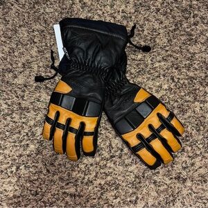 Ski-Doo Snowmobile 4463561405 X-Team Leather Gloves Small Khaki Men’s New